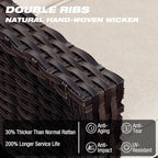 joyside patio sofa - 3 seater rattan sofa showing dimensions