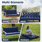 iaseahk porch swing cushions, 60×40×4 inch, waterproof, navy, package contents