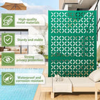 metal outdoor privacy fence 72" h×45.7" w balcony, close-up detail