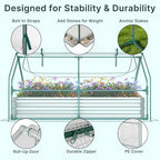 miory raised garden bed with pe cover, 6x3x1, view 9