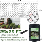 25 ft bird netting, 1/2" mesh garden netting showing dimensions