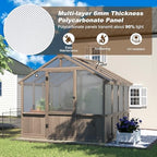 veikou 8’x8’ greenhouses for outdoors, walk-in wood greenhouse, side view