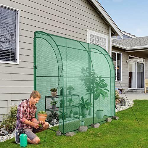 safstar 7 x 3.5 x 7 ft greenhouse shown in use