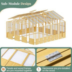 jocisland 10 x 13.2-ft wooden greenhouse, side view