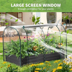 docred garden bed with pvc cover, 72.8" x, close-up detail