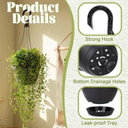 roshtia 24 pcs 6.3 inch plastic hanging pots, close-up detail