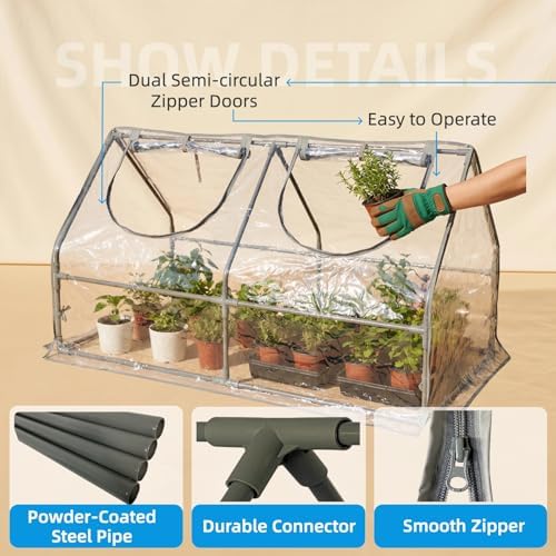 portable mini greenhouse, 47"x24"x24" greenhouses for outdoors with, package contents