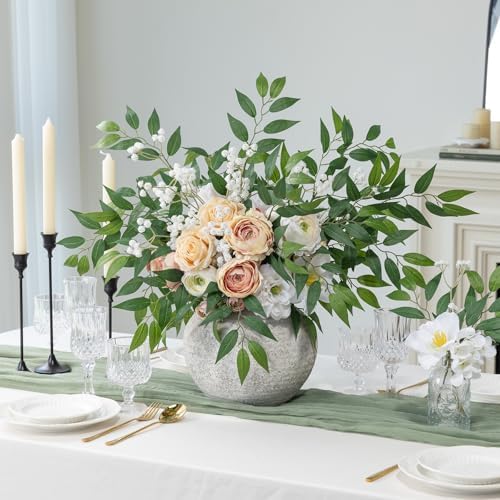 mizii 36pcs italian ruscus artificial greenery stems silk, close-up detail