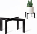 IZIDDO Plant Stand Indoor Outdoor,Metal Mid-Century Pot Stand,Modern Plant Holder Rattan Flower Plant Stool,Low Short Plant Stands for Indoor Fit 5-12 Inch Pot,Black(Pot & Plant Not Included)