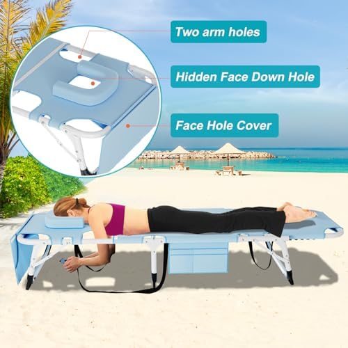 aboron 3-in-1 tanning chair, 5-position with face and, package contents