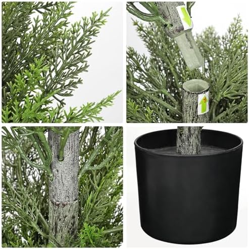 briful 3ft artificial cedar topiary trees set of, side view