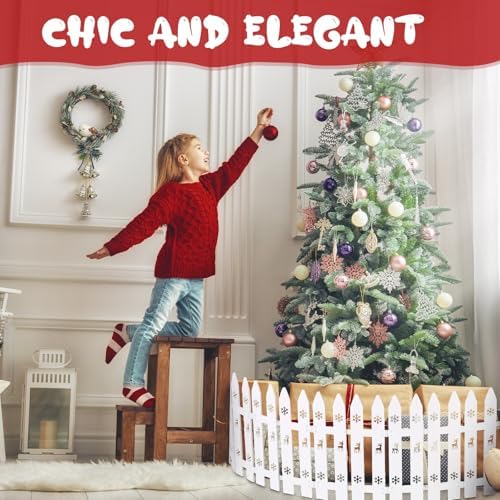 sasylvia christmas tree fences, white wooden picket fences showing dimensions