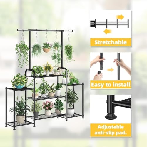 simple trending plant stand indoor outdoor, metal 3 on a desk or shelf