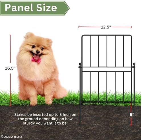shoplala garden fence (20 panels) 12.5inx16.5in black metal, package contents