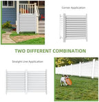 36" w x 45" h reinforced white vinyl showing dimensions