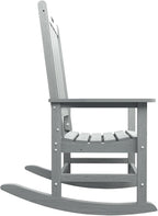 Oversized Rocking Chair Set of 2, Outdoor Rocking Chair for Adults, All Weather Resistant Porch Rocker for Lawn Garden, Grey