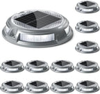 SIEDiNLAR Solar Driveway Lights Outdoor, 16 LEDs with 9 Modes RGB (12 Pack) | Solar-Powered, Waterproof Dock Marker and Deck Lights for Driveways, Steps, Walkways, Paths, Ground, Yards and Garden Safety