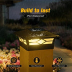 jofios solar post cap lights outdoor 12pack, waterproof, close-up detail