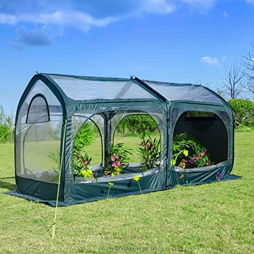 porayhut pop up greenhouse cover flower house mini, close-up detail