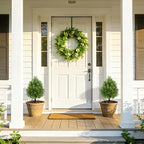 bdor 22" artificial boxwood topiary bushes ball trees, close-up detail