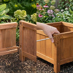 natrahedge hampton classic wooden planter box (44"" lx15 shown in use