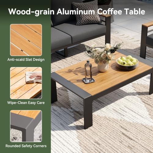 aoxun patio furniture set, aluminum outdoor furniture with, package contents