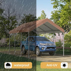 aoxun 10x20 ft heavy duty carport, adjustable height, package contents