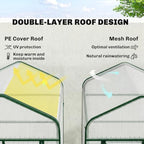 outsunny 3 tier mini greenhouse w/ screen roof, close-up detail
