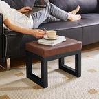 ibuyke small footstool ottoman, pu faux leather footrest,dark on a desk or shelf