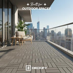acacia interlocking deck tiles outdoor waterproof all weather, close-up detail