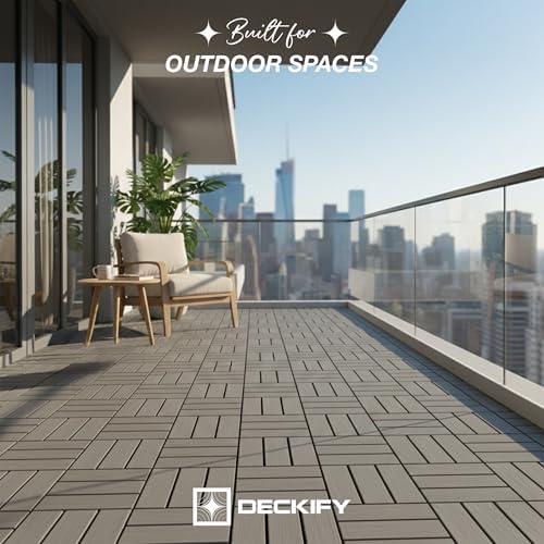 acacia interlocking deck tiles outdoor waterproof all weather, close-up detail
