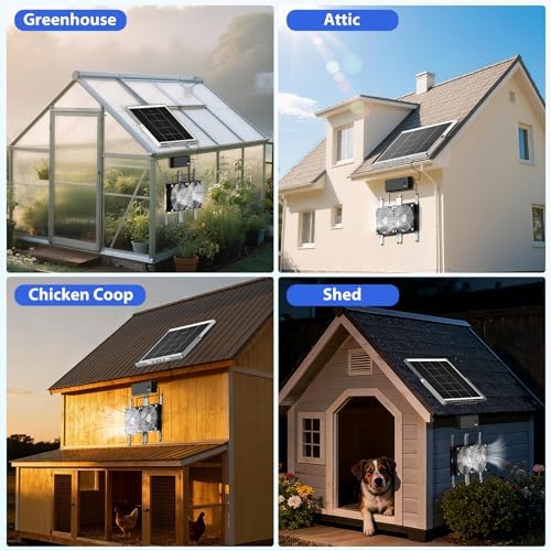 solar fan with battery, 5.5" solar fan for, side view