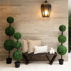 nearly natural 4 ft artificial triple ball boxwood, front angle view