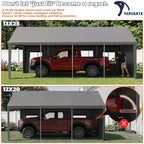 13x25 ft heavy duty carport, portable garage car shown in use