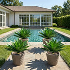 ivydale fake plants agave artificial plants outdoor 2 showing dimensions