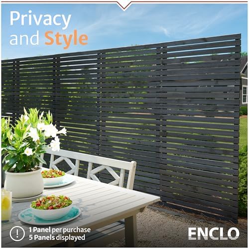 enclo aspen privacy screen, charcoal wood diy no shown in use