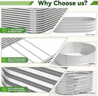 tall 8ft raised beds for gardening, corrugated galvanized, close-up detail