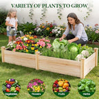 mixc 8×2ft wooden raised garden bed outdoor planter, package contents