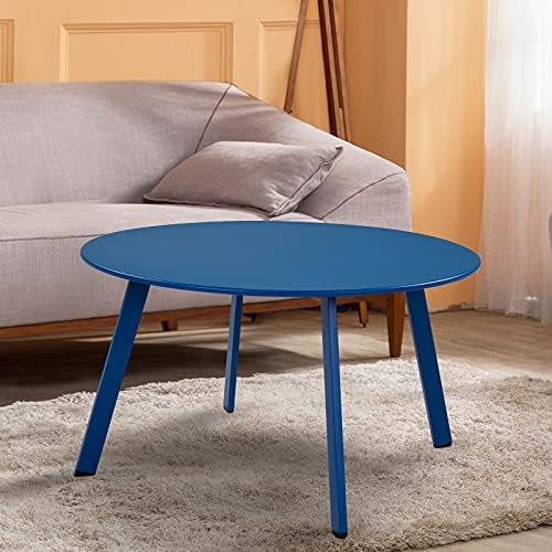 grand patio 28-inch round steel coffee table, outdoor, side view