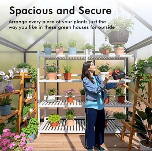 6x8ft greenhouse with thermometers, small greenhouse for outdoors on a desk or shelf