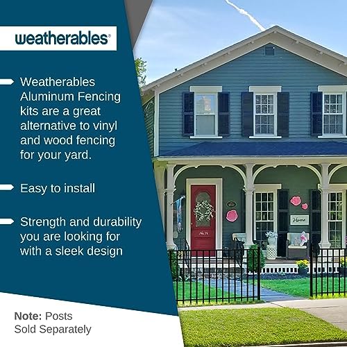 weatherables livingston aluminum fence kit – diy kit shown in use