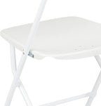 Flash Furniture Hercules Series Plastic Folding Chair - White - 4 Pack 650LB Weight Capacity Comfortable Event Chair-Lightweight Folding Chair