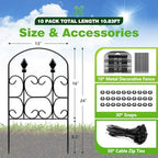 24in(h) x 10.83ft(l) decorative garden fence - tall shown in use