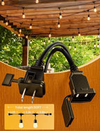 svater outdoor string lights 50 ft outside led shown in use