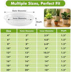 70 packs 12" clear plant saucers for indoor shown in use