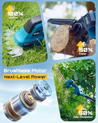 seesii 6-in-1 cordless pole saw & hedge trimmer, side view