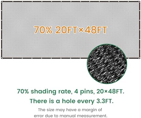 shade cloth, 20ft x 48ft 70% black outdoor shown in use
