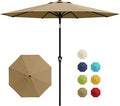 Garvee 10FT Patio Umbrella - Outdoor Table Umbrella with Smooth Crank Lift, Push Button Tilt and 8 Sturdy Ribs - Market Umbrella UV Protection Waterproof for Pool, Deck, Yard, Garden (Tan)