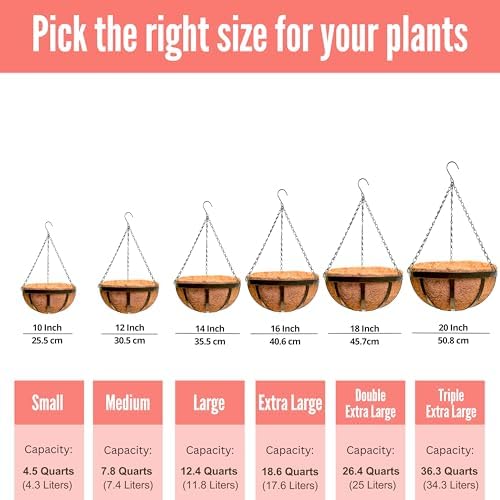 lalagreen round hanging baskets (14 in, 4 pack), close-up detail