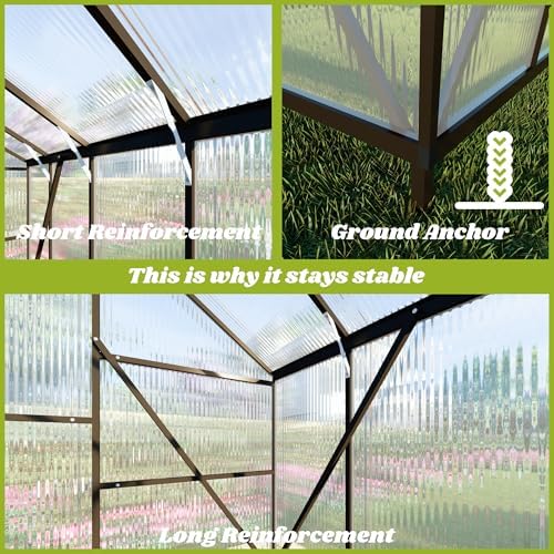 10 ft outdoor polycarbonate greenhouse, dark gray on a desk or shelf